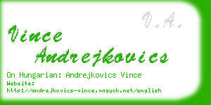 vince andrejkovics business card